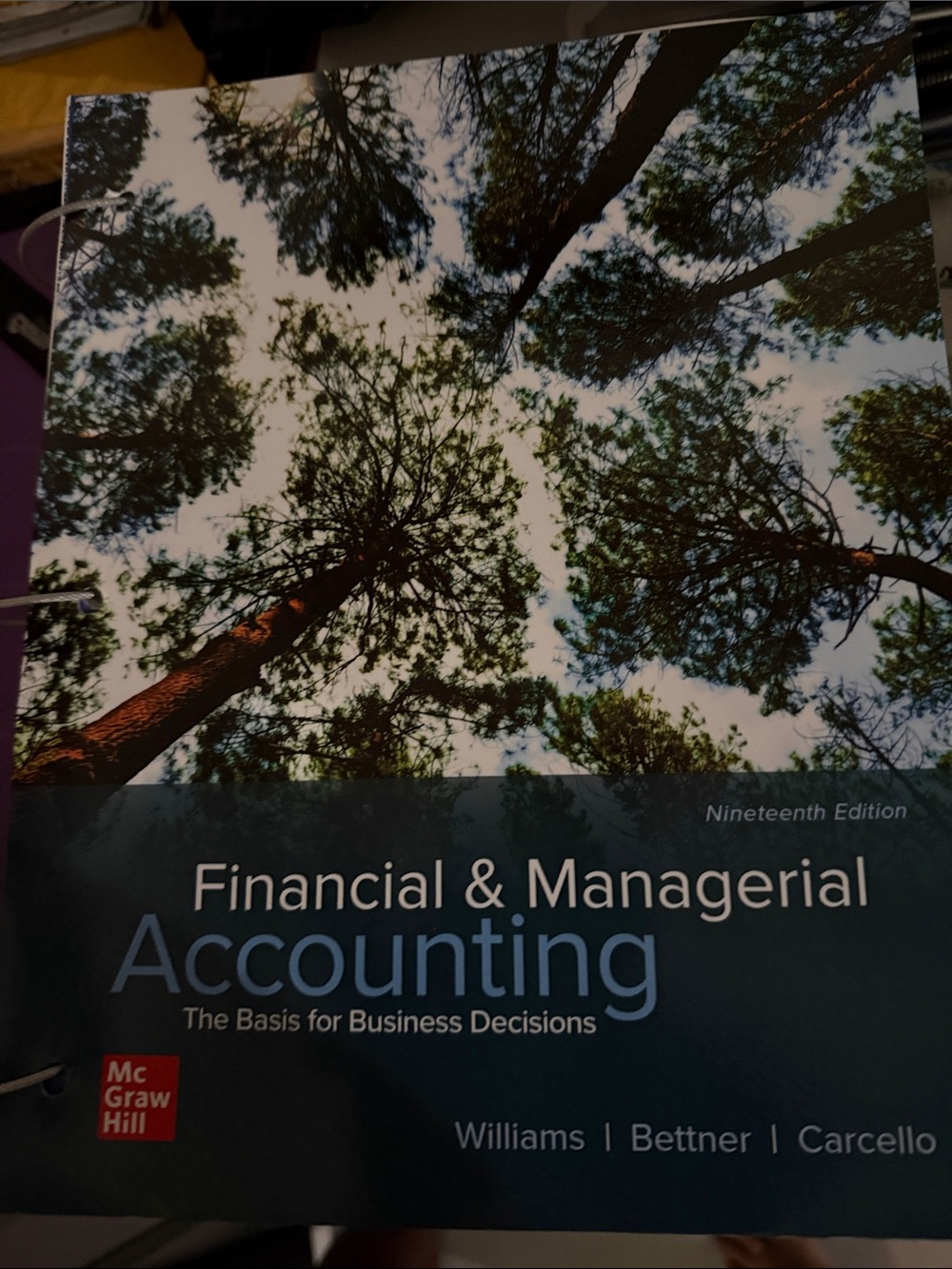 Financial & Managerial Accounting Textbook - Blue/Green Cover